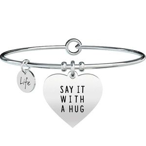 KIDULT Stainless Steel BANGLE BRACELET Heart Made in Italy NEW with Box